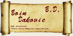 Boin Daković vizit kartica